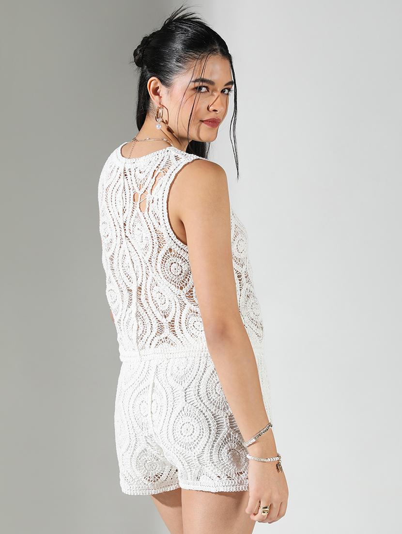 women solid top and shorts co-ord set - 21682020 - Standard Image - 3