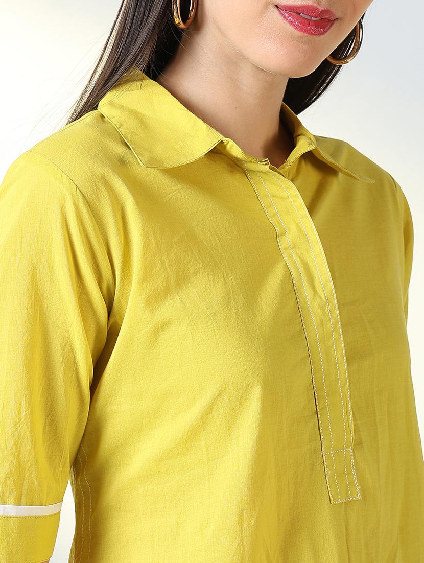women lime solid top and trouser co-ords set - 21682026 - Standard Image - 5