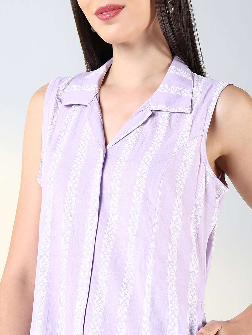 women printed sleeveless a-line dress - 21682034 -  Standard Image - 5