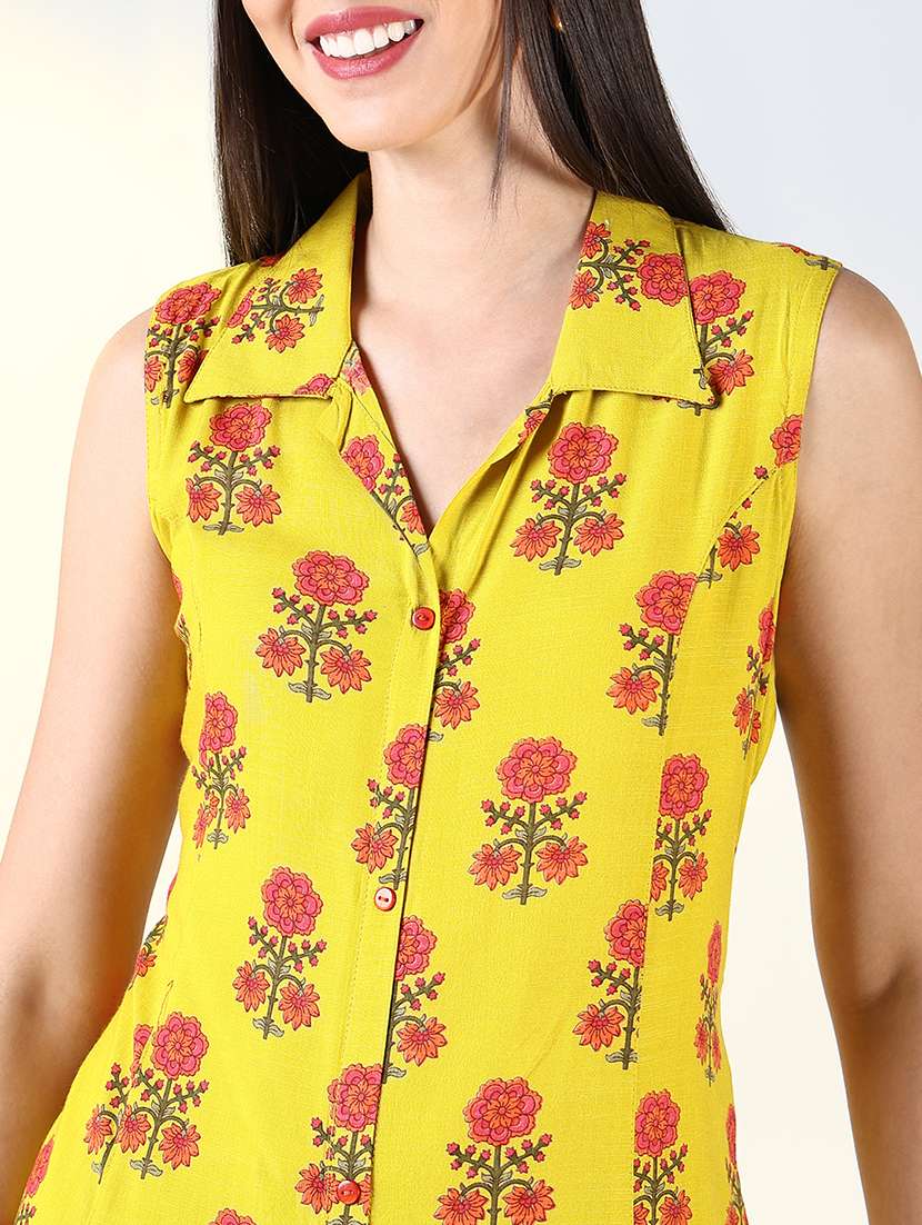 women printed sleeveless a-line dress - 21682035 -  Standard Image - 5