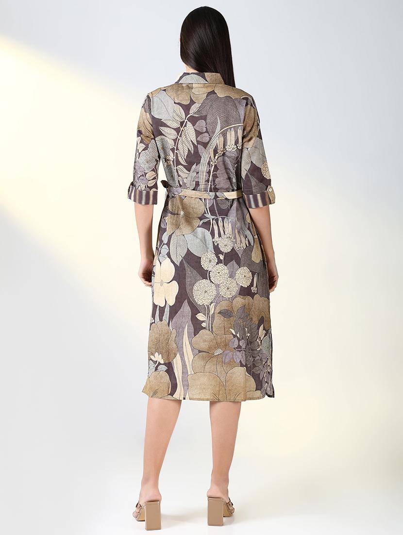 women printed collared shirt dress - 21682036 - Standard Image - 3