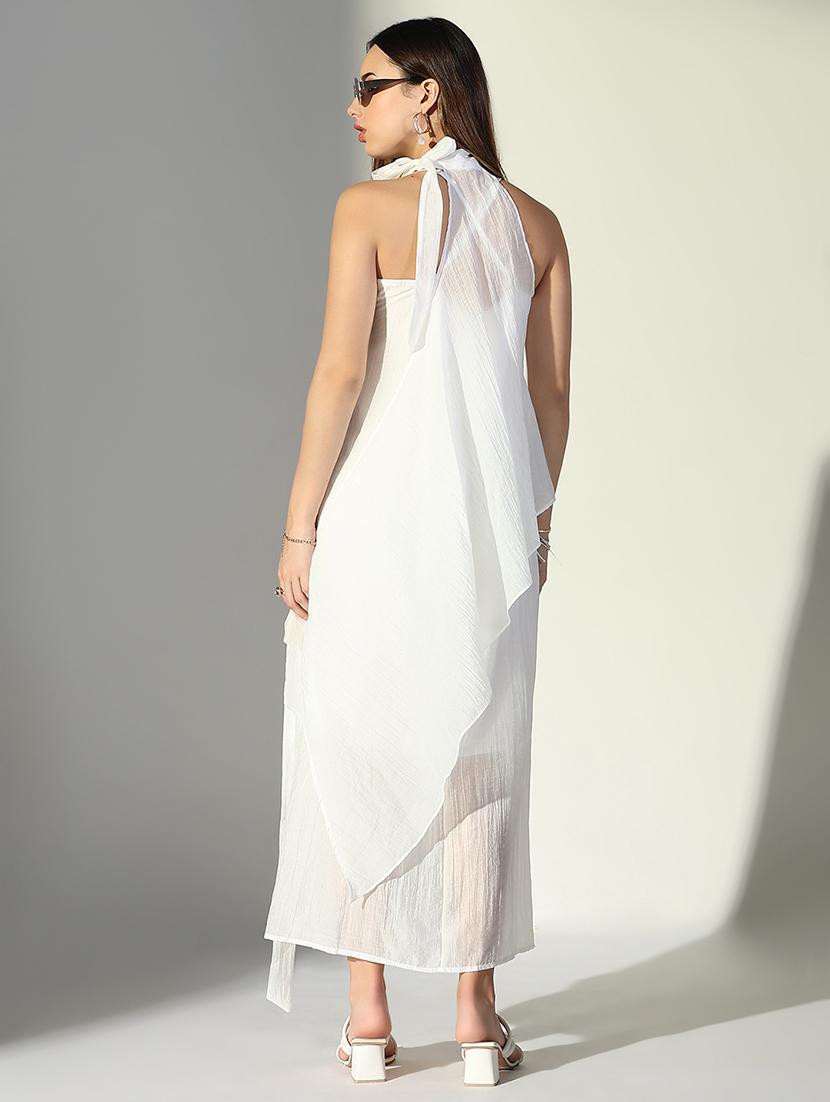 women solid shoulder strap layered dress - 21682056 - Standard Image - 3