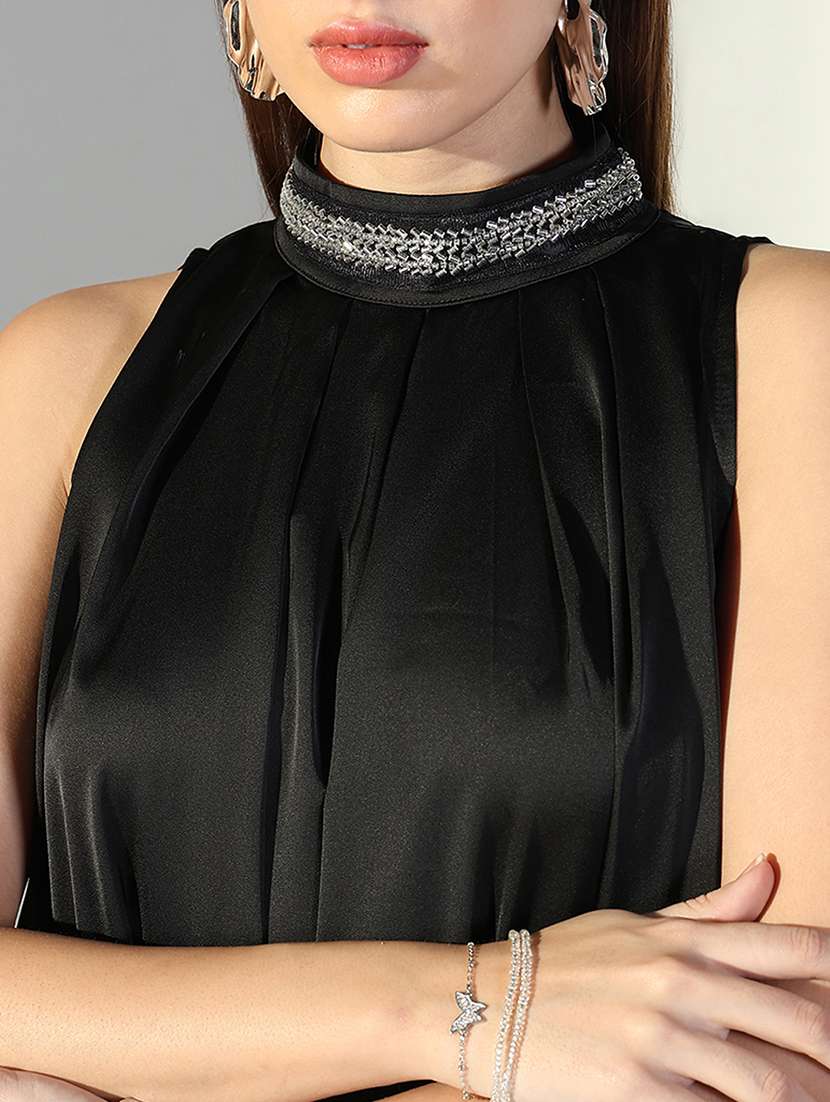 women solid sleeveless a-line dress - 21682060 -  Standard Image - 5