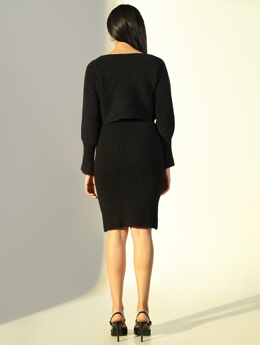 women solid winter wear bodycon dress with pullover - 21682072 - Standard Image - 3