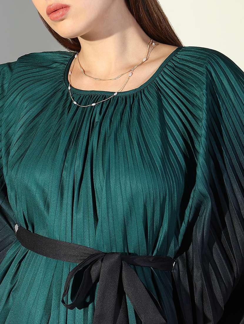 women green ombre kaftan dress with belt - 21682074 -  Standard Image - 5