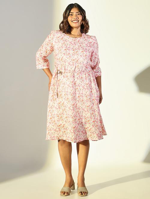 women floral printed fit & flare dress - 21682082 - Standard Image - 0