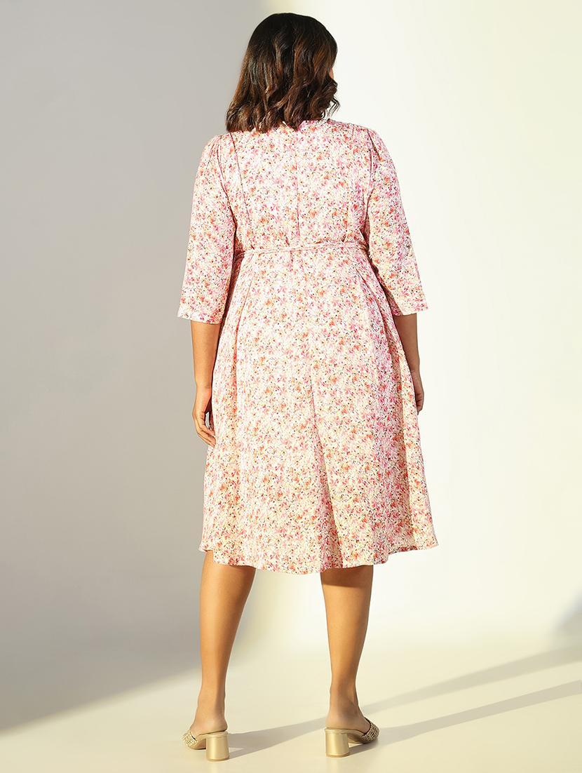 women floral printed fit & flare dress - 21682082 - Standard Image - 3