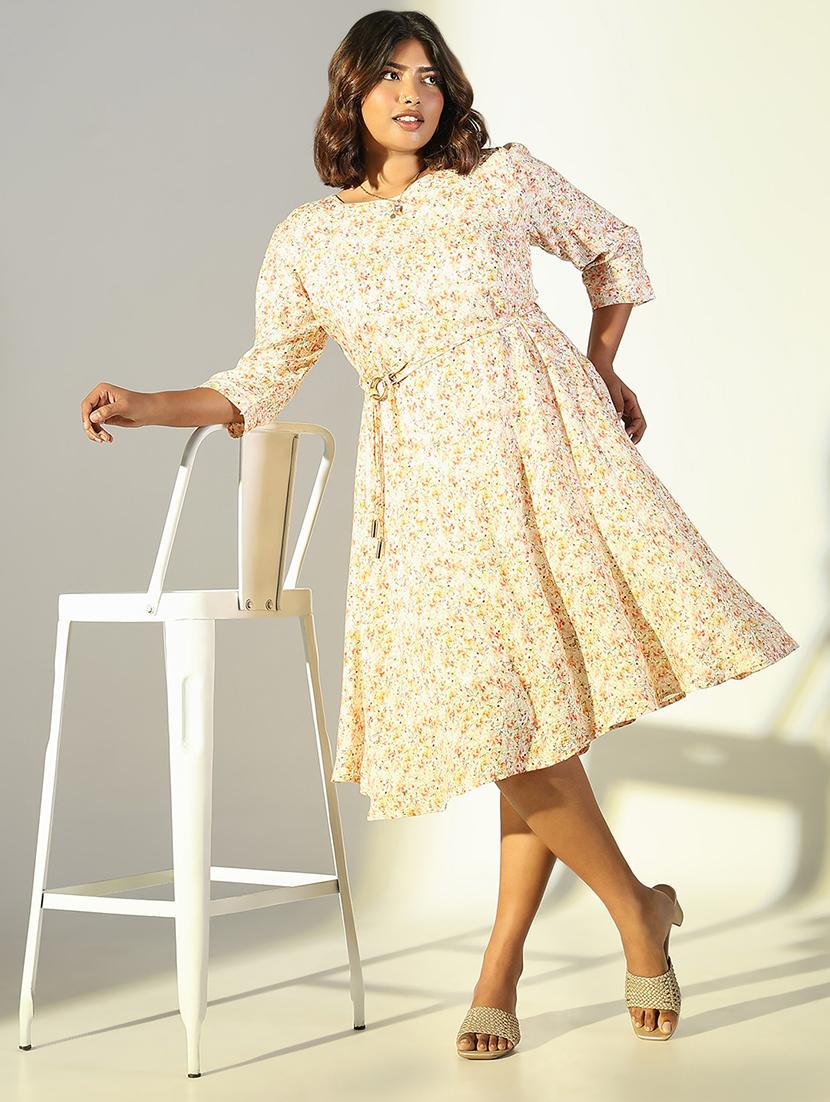 women floral printed fit & flare dress - 21682083 - Zoom Image - 0