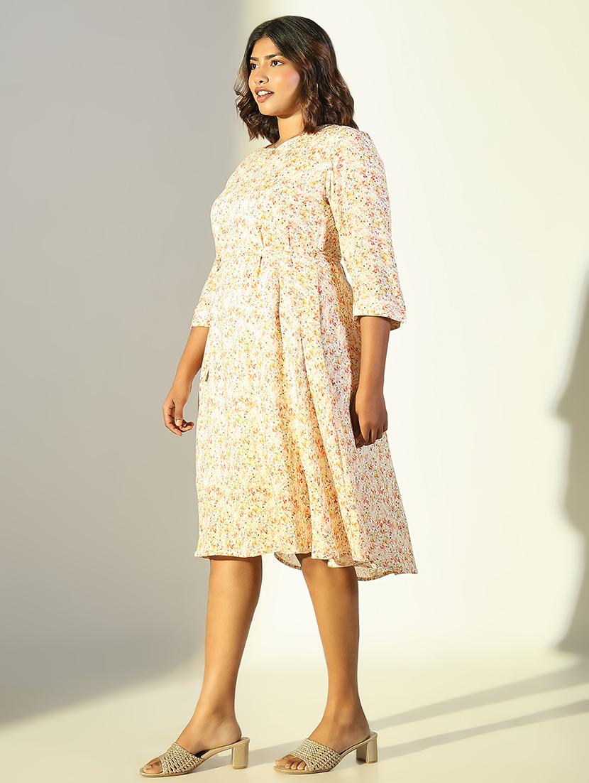 women floral printed fit & flare dress - 21682083 - Standard Image - 3