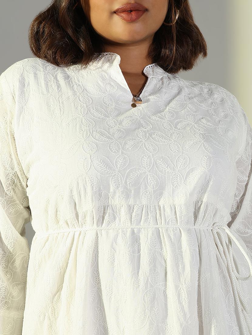women white embroidered tiered dress - 21682098 - Standard Image - 5
