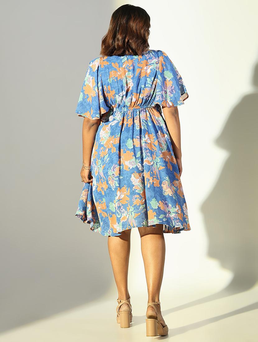 women floral printed fit & flare dress - 21682100 - Standard Image - 3