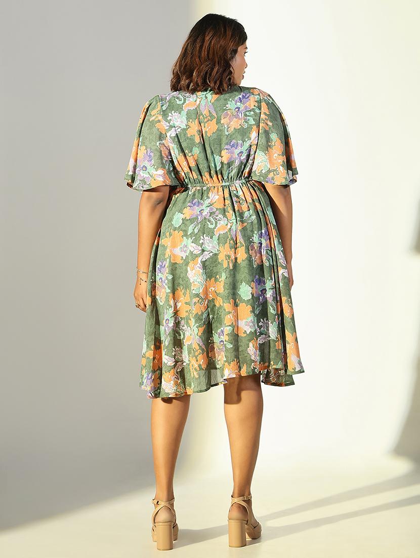 women floral printed fit & flare dress - 21682101 - Standard Image - 3