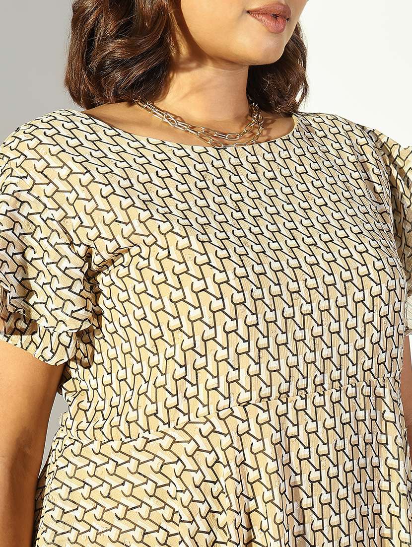 women geometric printed asymmetric dress - 21682104 - Standard Image - 5