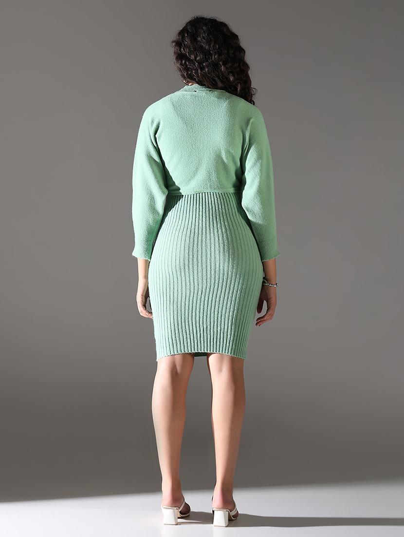 women solid winter wear bodycon dress with pullover - 21682108 - Standard Image - 3