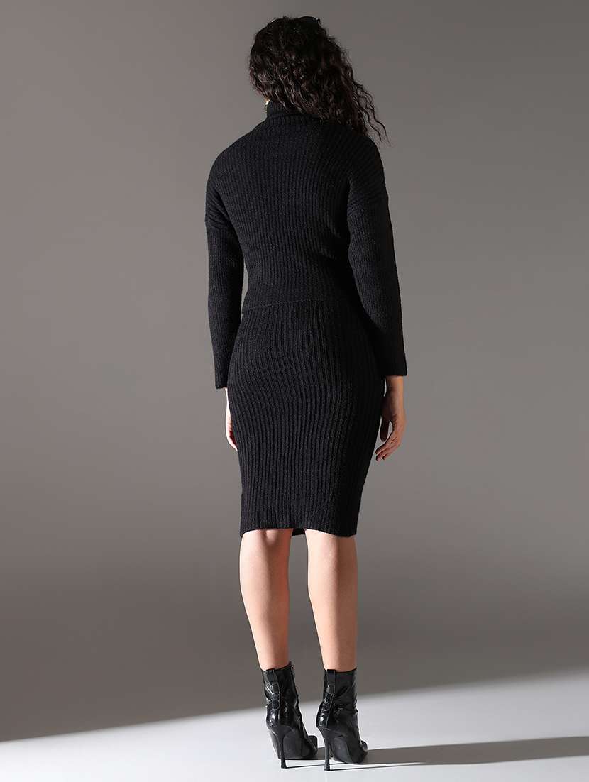 women solid winter wear dress with pullover - 21682117 - Standard Image - 3