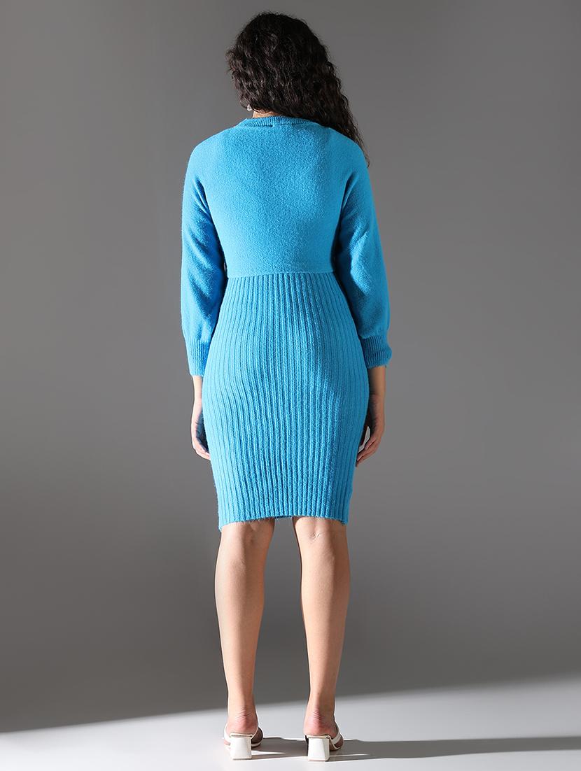 women embellished winter wear dress with pullover - 21682124 - Standard Image - 3