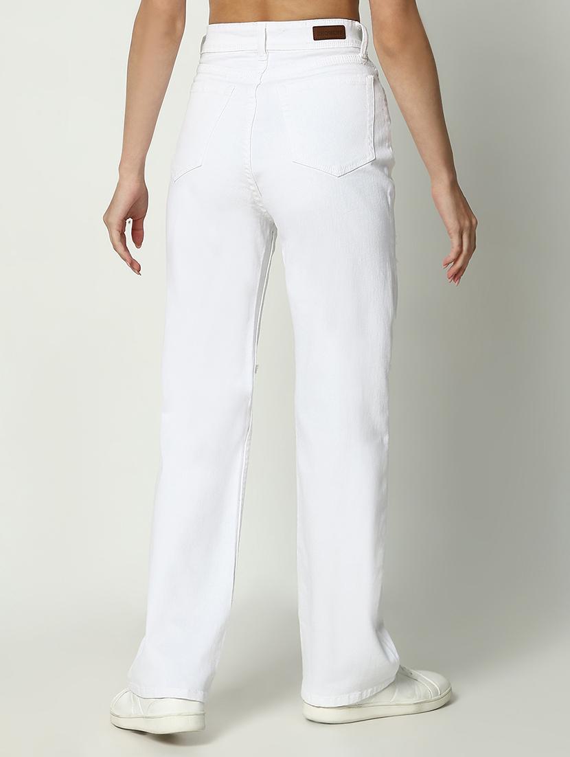 women white denim distress jean - 21682128 - Standard Image - 3