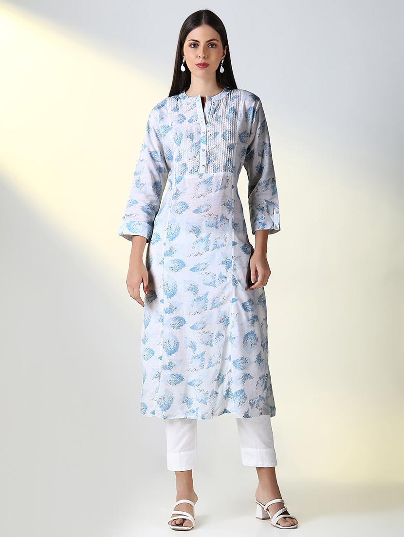 women printed three quarter sleeve straight kurta - 21682146 - Zoom Image - 0