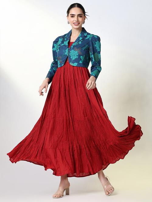 women embellished tiered dress with jacket - 21682147 -  Standard Image - 0