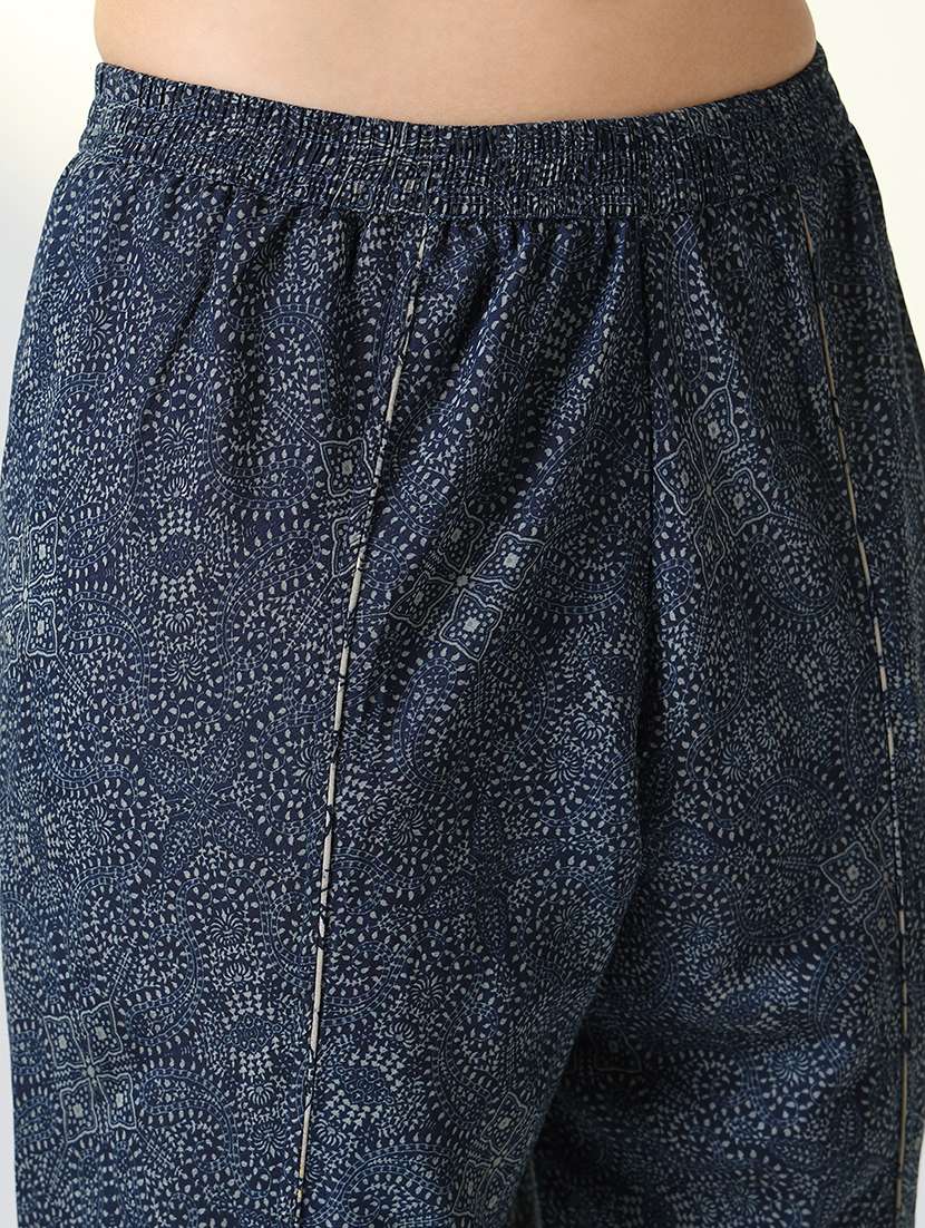 women grey floral printed dhoti kurta set - 21682186 -  Standard Image - 5