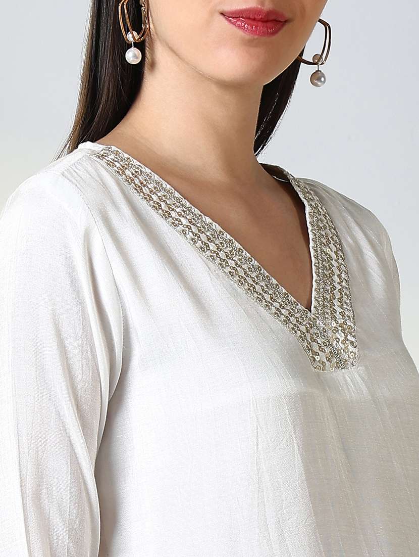 women sequin work kurta pant set with duaptta - 21682200 -  Standard Image - 5