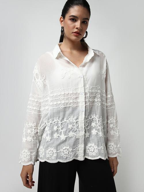 women embroidered long sleeve shirt - 21682207 - Standard Image - 0