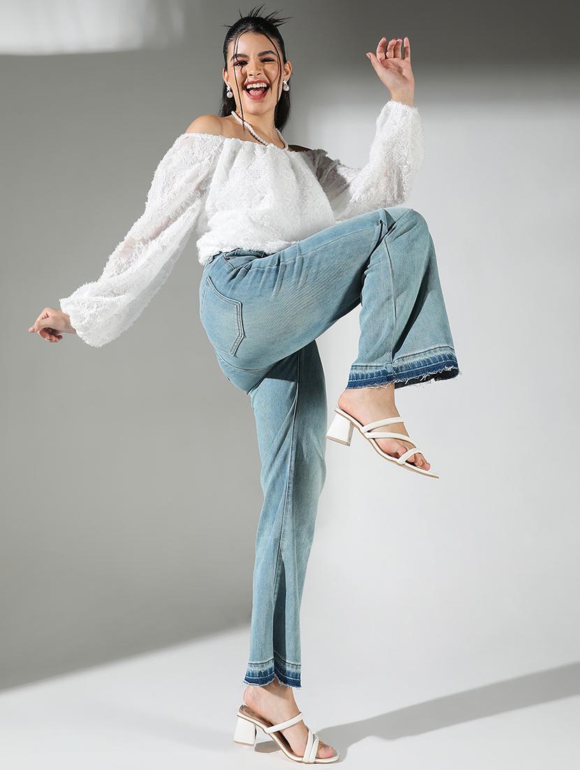 women white self designed puff sleeve top - 21682255 - Standard Image - 5