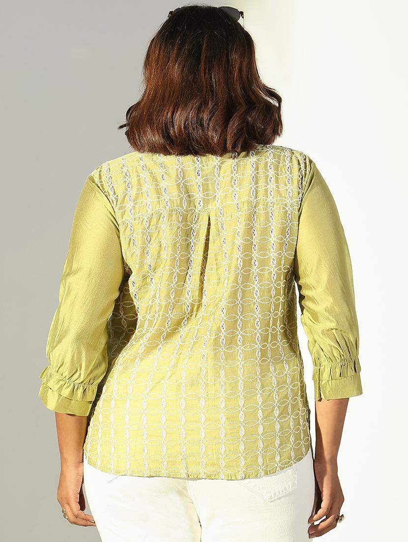 women embroidered puff sleeve top - 21682282 - Standard Image - 3