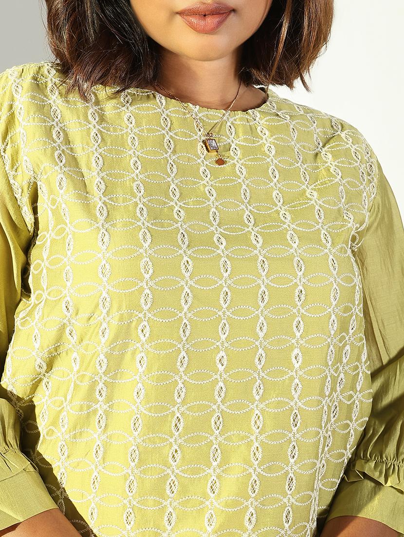 women embroidered puff sleeve top - 21682282 - Standard Image - 5