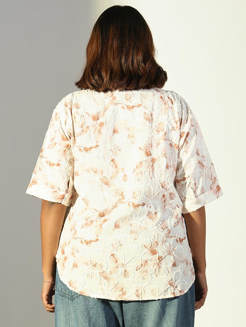 women plus size printed three quarter sleeves top - 21682285 - Standard Image - 3