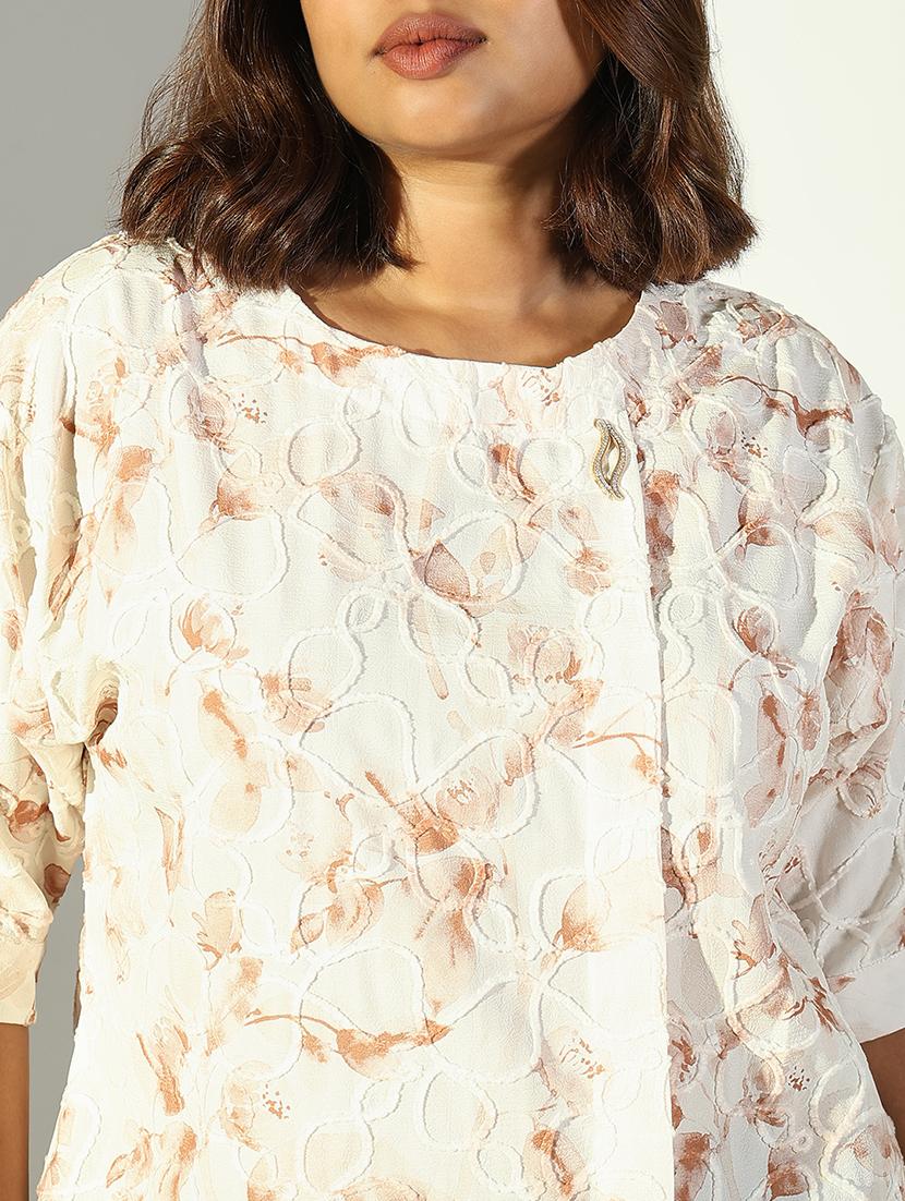 women plus size printed three quarter sleeves top - 21682285 - Standard Image - 5