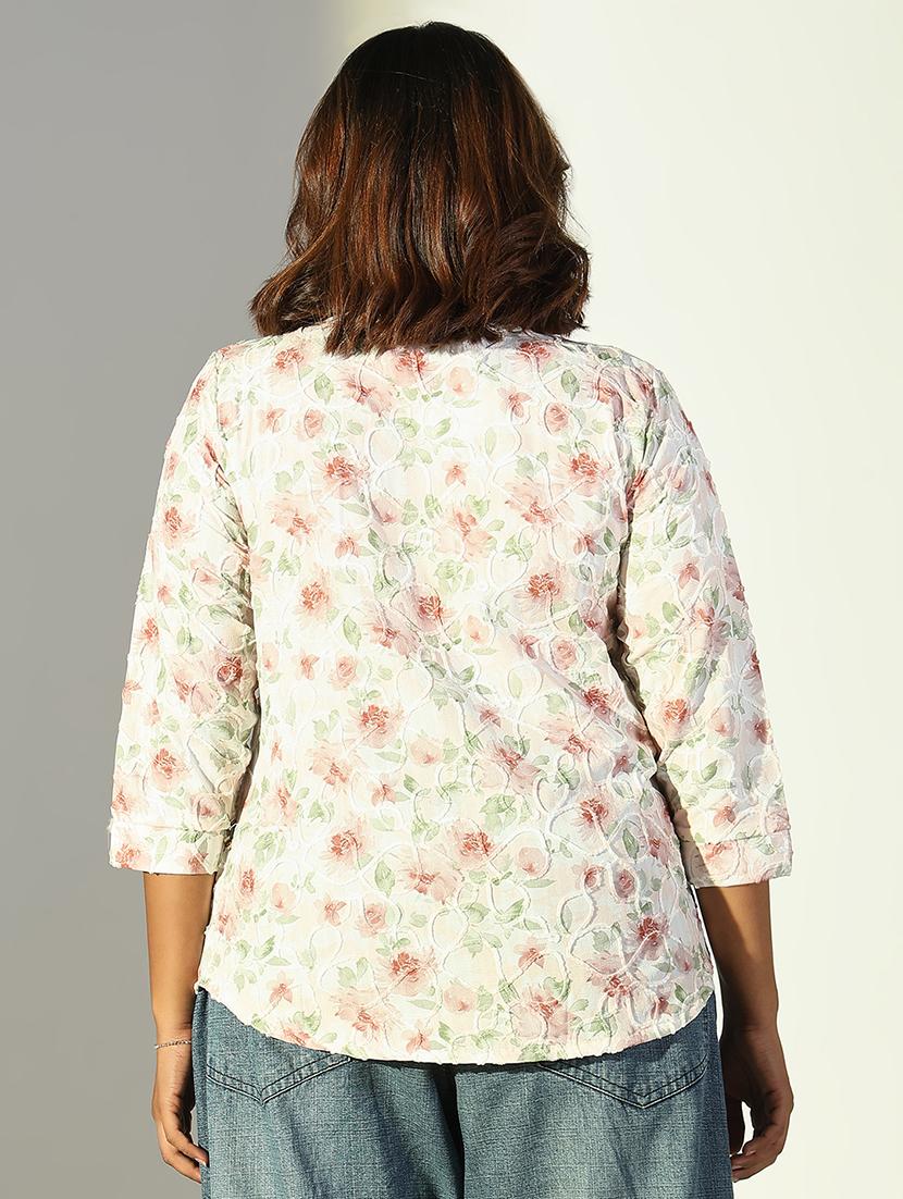 women plus size printed three quarter sleeves top - 21682286 - Standard Image - 3