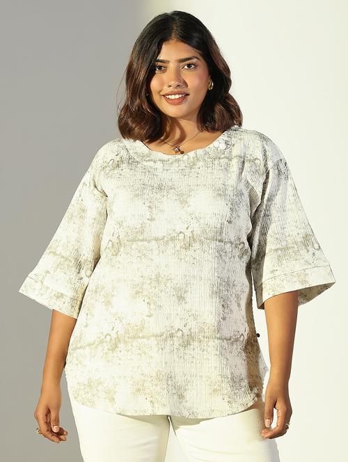 women plus size printed three quarter sleeves top - 21682287 -  Standard Image - 0