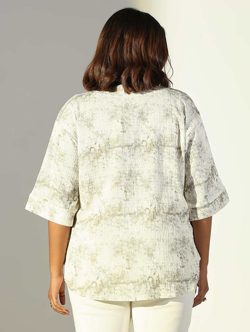 women plus size printed three quarter sleeves top - 21682287 - Standard Image - 3
