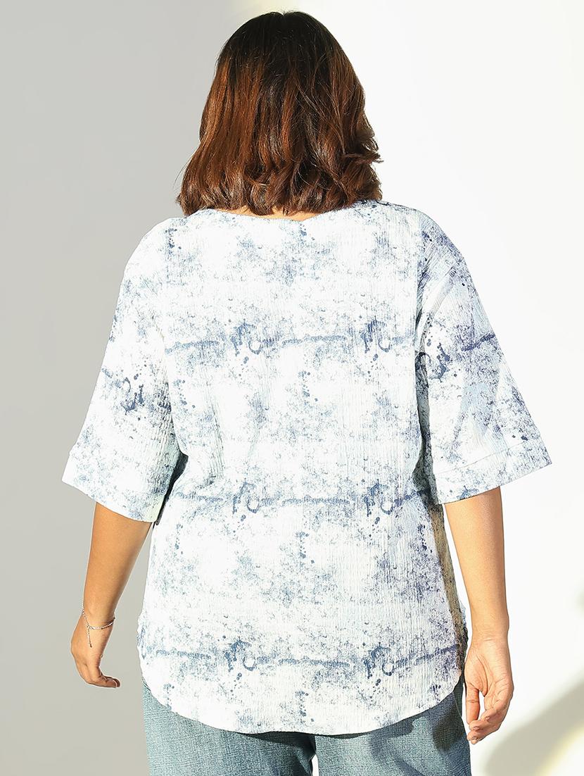 women plus size printed three quarter sleeves top - 21682288 - Standard Image - 3
