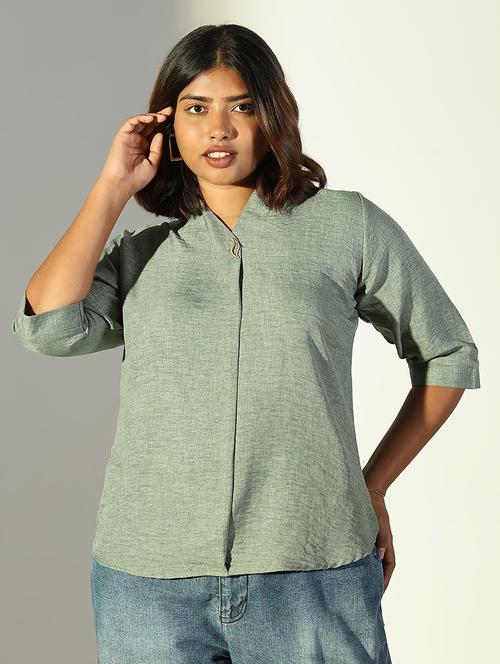 women solid short sleeve regular top - 21682289 - Standard Image - 0