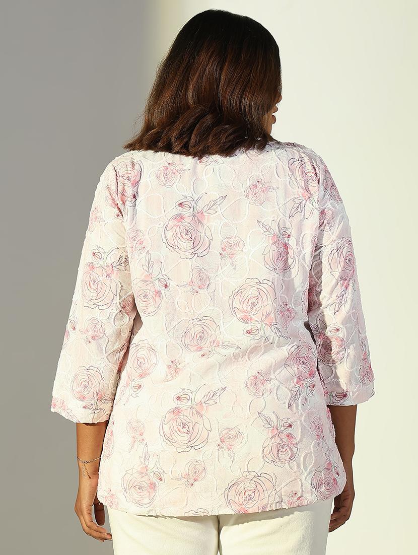 women plus size printed three quarter sleeves top - 21682291 - Standard Image - 3