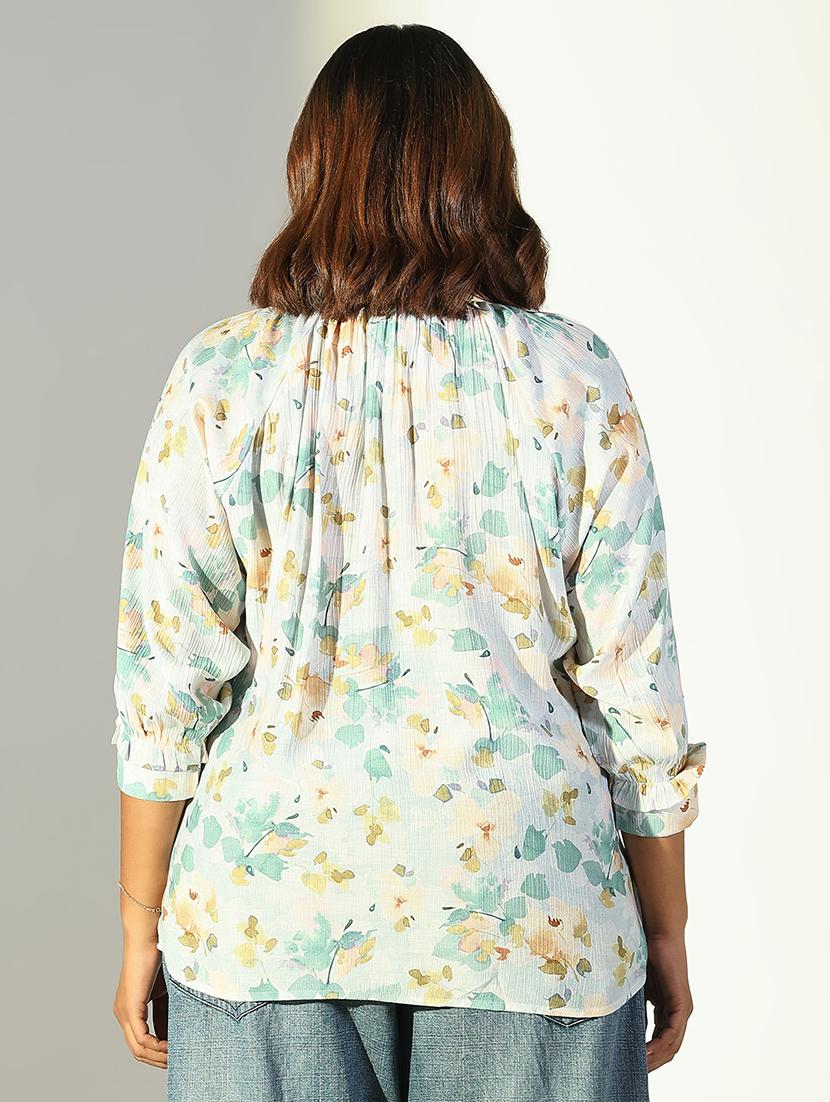 women plus size printed three quarter sleeves top - 21682292 - Standard Image - 3