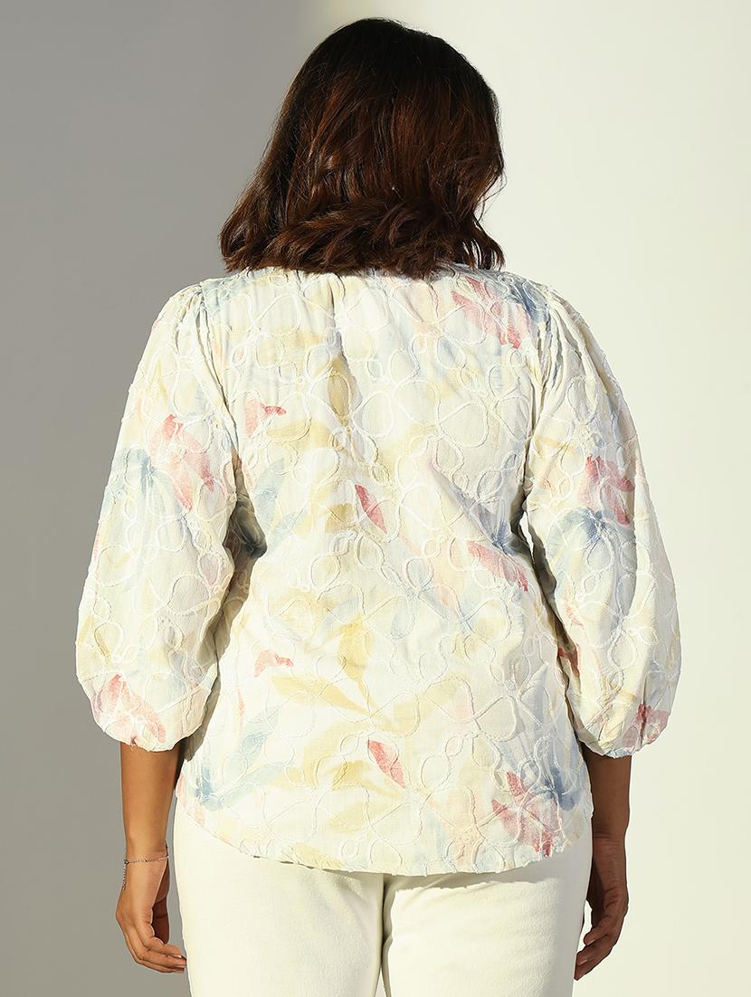 women plus size printed three quarter sleeves top - 21682293 - Standard Image - 3