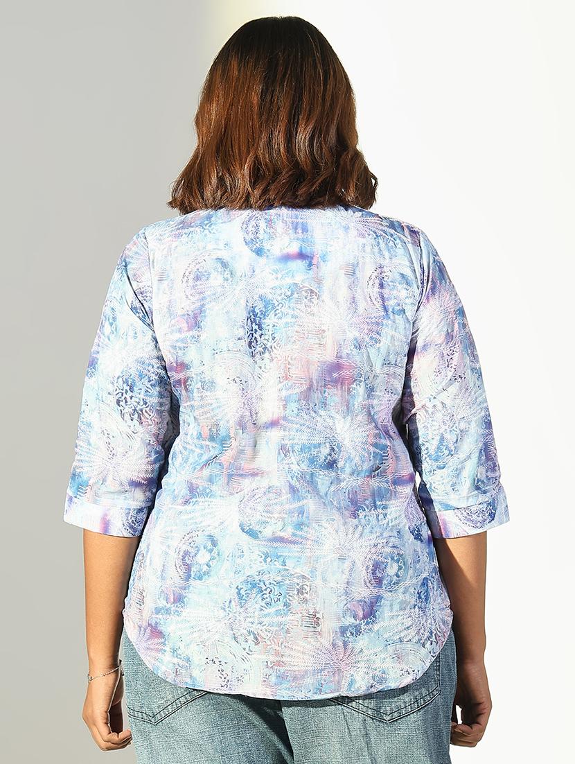 women plus size printed three quarter sleeves top - 21682294 - Standard Image - 3