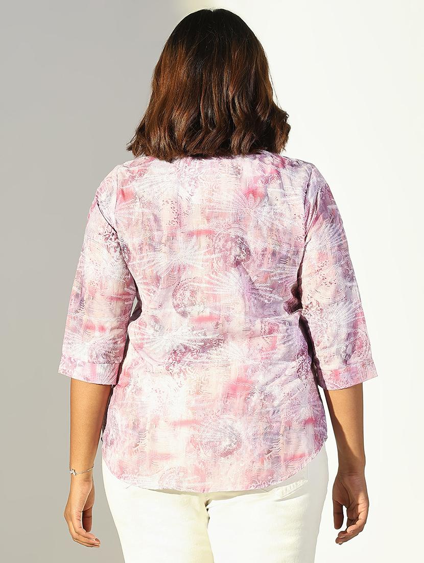 women plus size printed three quarter sleeves top - 21682295 - Standard Image - 3