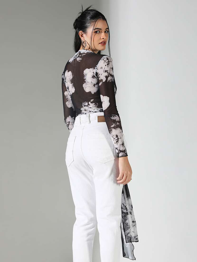 women printed long sleeve crop top - 21682320 -  Standard Image - 3