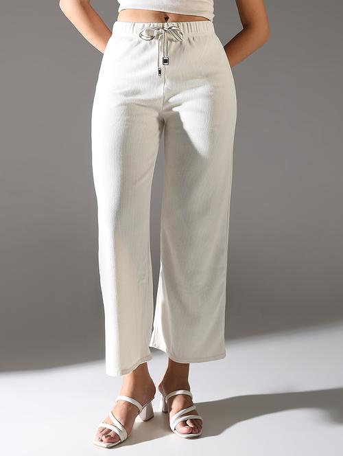 women high rise solid wide leg trouser - 21682335 -  Standard Image - 0
