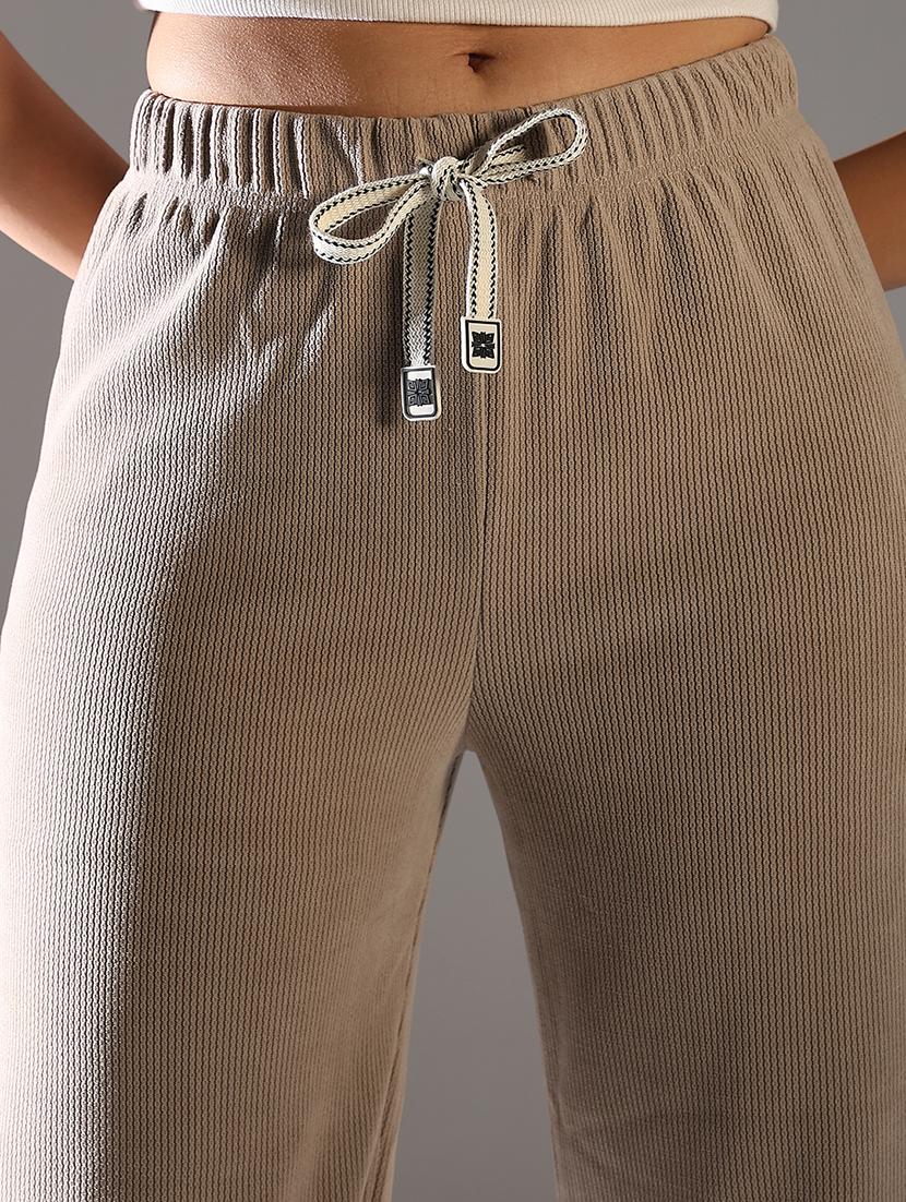 women high rise solid wide leg trouser - 21682336 - Standard Image - 5