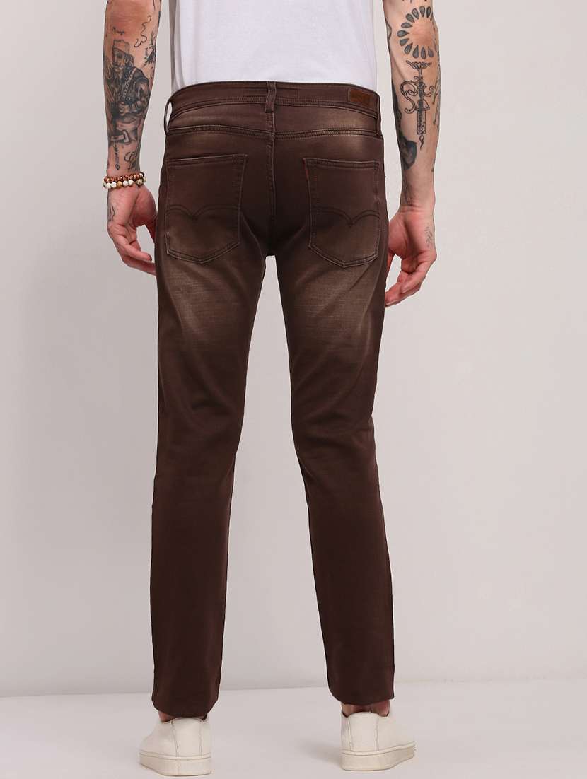 men low rise slim fit plain jeans - 21682337 - Standard Image - 3