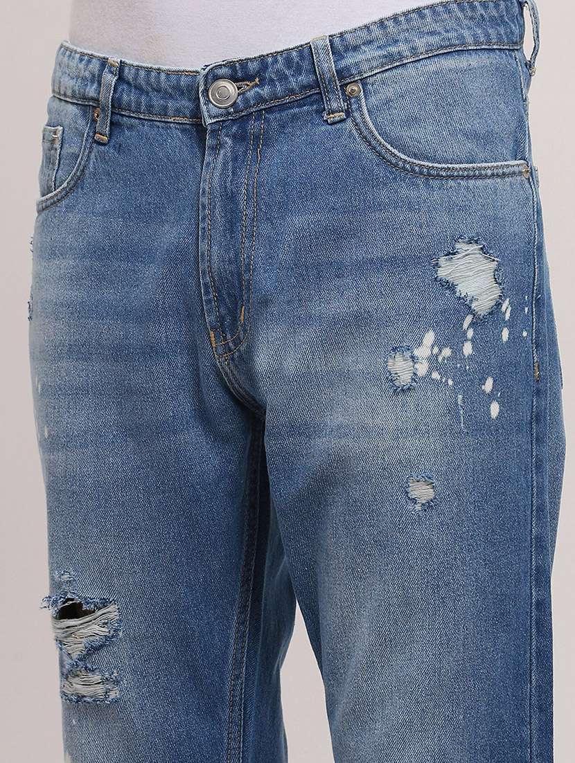 men low rise slim fit distressed jeans - 21682343 -  Standard Image - 5