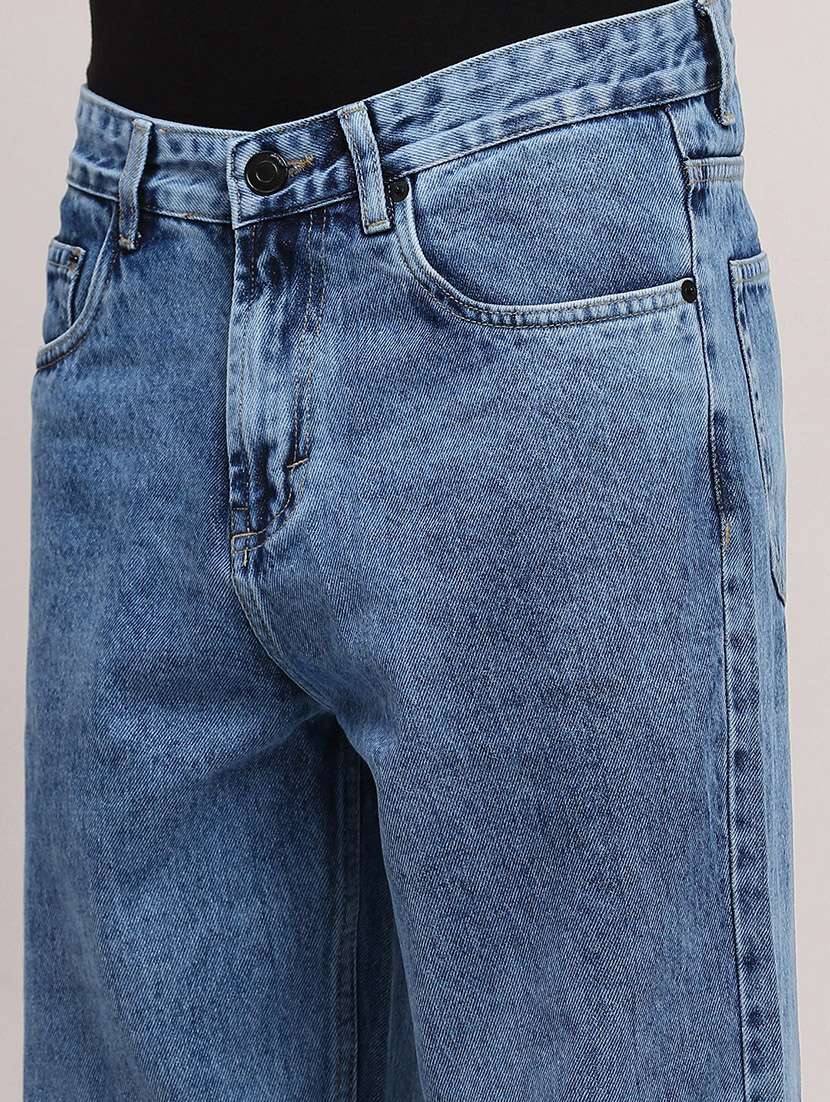 men low rise straight fit washed jeans - 21682346 - Standard Image - 5