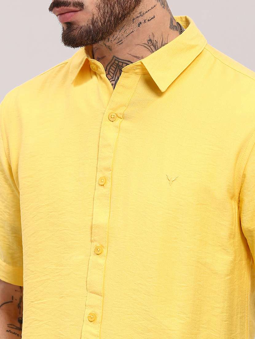men short sleeves solid casual shirt - 21682354 -  Standard Image - 5