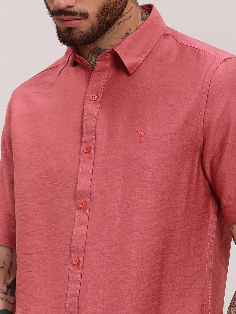 men short sleeves solid casual shirt - 21682355 -  Standard Image - 5