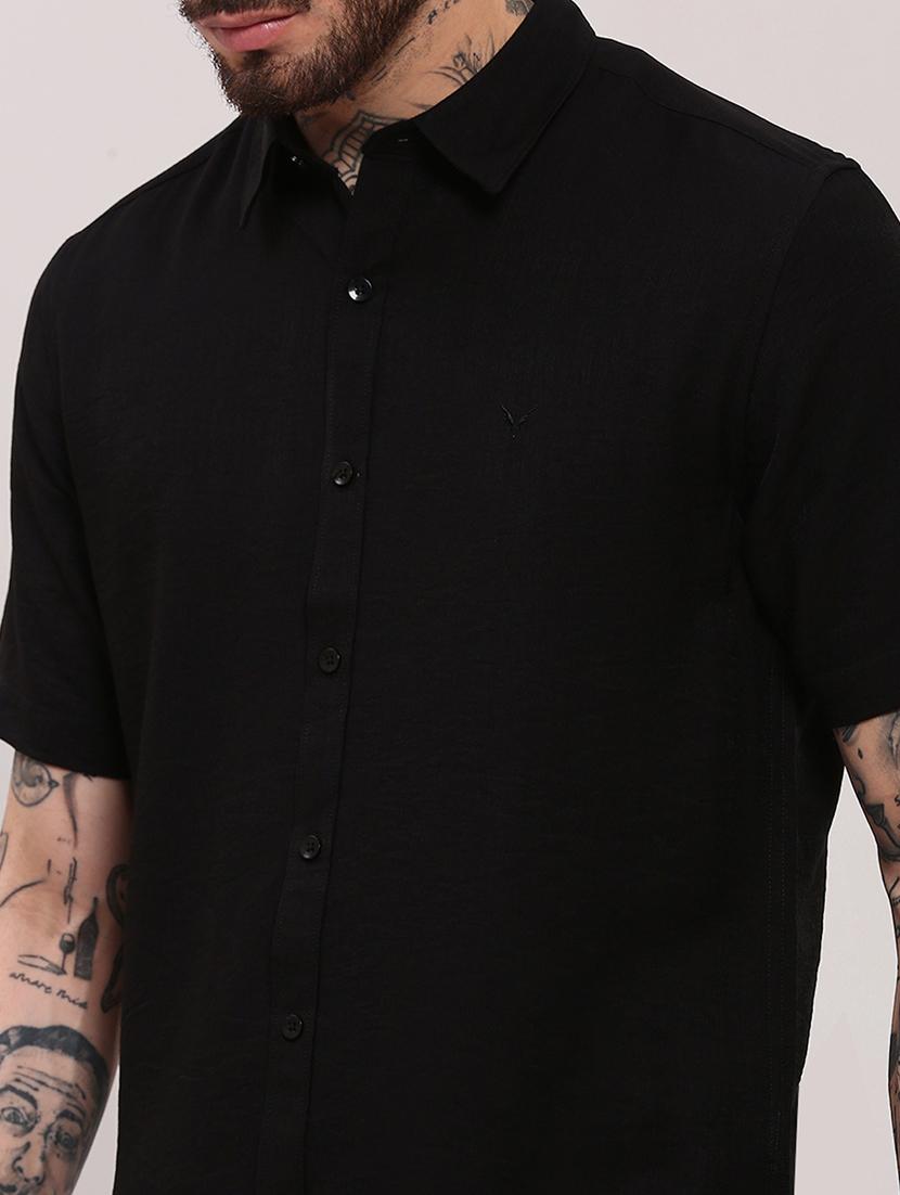 men short sleeves solid casual shirt - 21682360 - Standard Image - 5